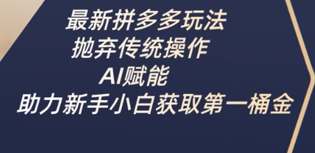 最新拼多多玩法,抛弃传统操作,AI赋能,助力新手小白获取第一桶金-吾爱云课堂