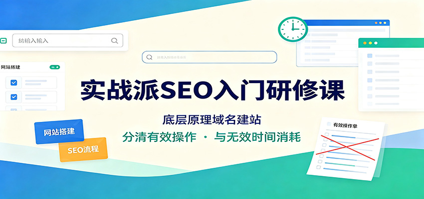 实战派SEO入门研修课：底层原理域名建站，分清有效操作与无效时间消耗-吾爱云课堂