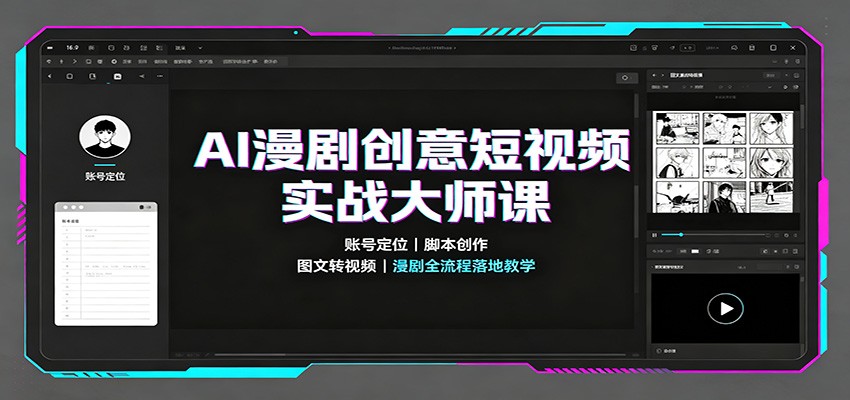 AI漫剧创意短视频实战大师课：账号定位脚本创作，图文转视频，漫剧全流程落地教学-吾爱云课堂