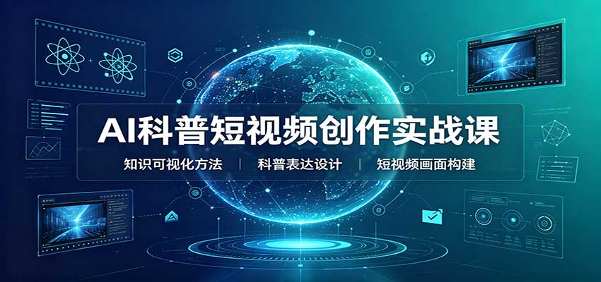 AI科普短视频创作实战课:配套要点文档,文案与视频提示词模板教学-吾爱云课堂