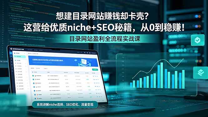 想建目录网站赚钱却卡壳？这营给优质 niche+SEO 秘籍，从 0 到稳赚！-吾爱云课堂