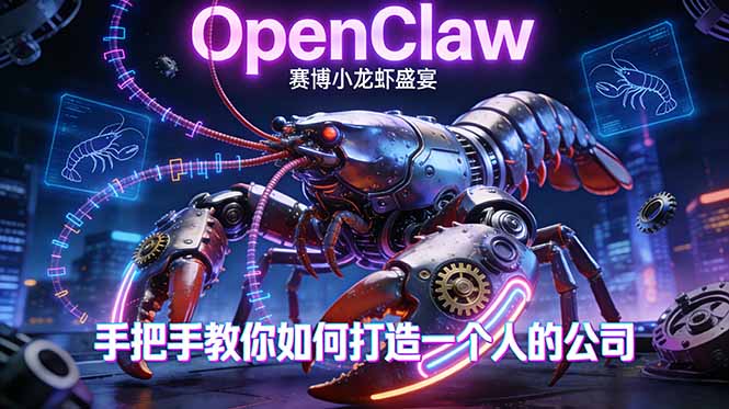 OpenClaw，小龙虾-从产品到爆款的成长之路，手把手教你如何打造一个人的公司-吾爱云课堂