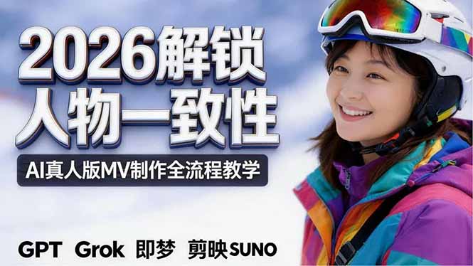 2026独创解锁人物一致性：AI真人版MV制作，不讲空话，不拼概念，全流程实操-吾爱云课堂