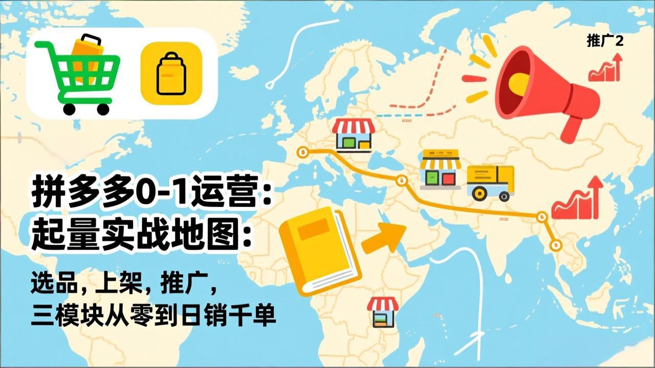 拼多多0-1运营：起量实战地图：选品，上架，推广，三模块从零到日销千单-吾爱云课堂