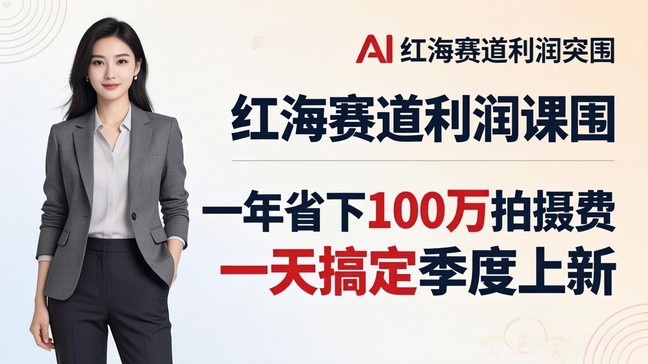 服装老板AI模特图课：一年省下100万拍摄费，一天搞定季度上新，红海赛道利润突围-吾爱云课堂