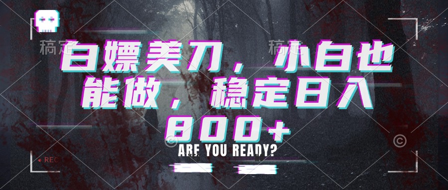 白嫖美刀，小白也能做，稳定日入800+-吾爱云课堂