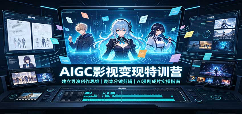 AIGC影视变现特训营：建立导演创作思维，剧本分镜剪辑，AI漫剧成片实操指南-吾爱云课堂