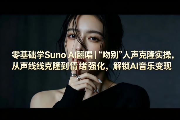 零基础学Suno AI翻唱｜《吻别》人声克隆实操，从声线克隆到情绪强化，解锁AI音乐变现-吾爱云课堂