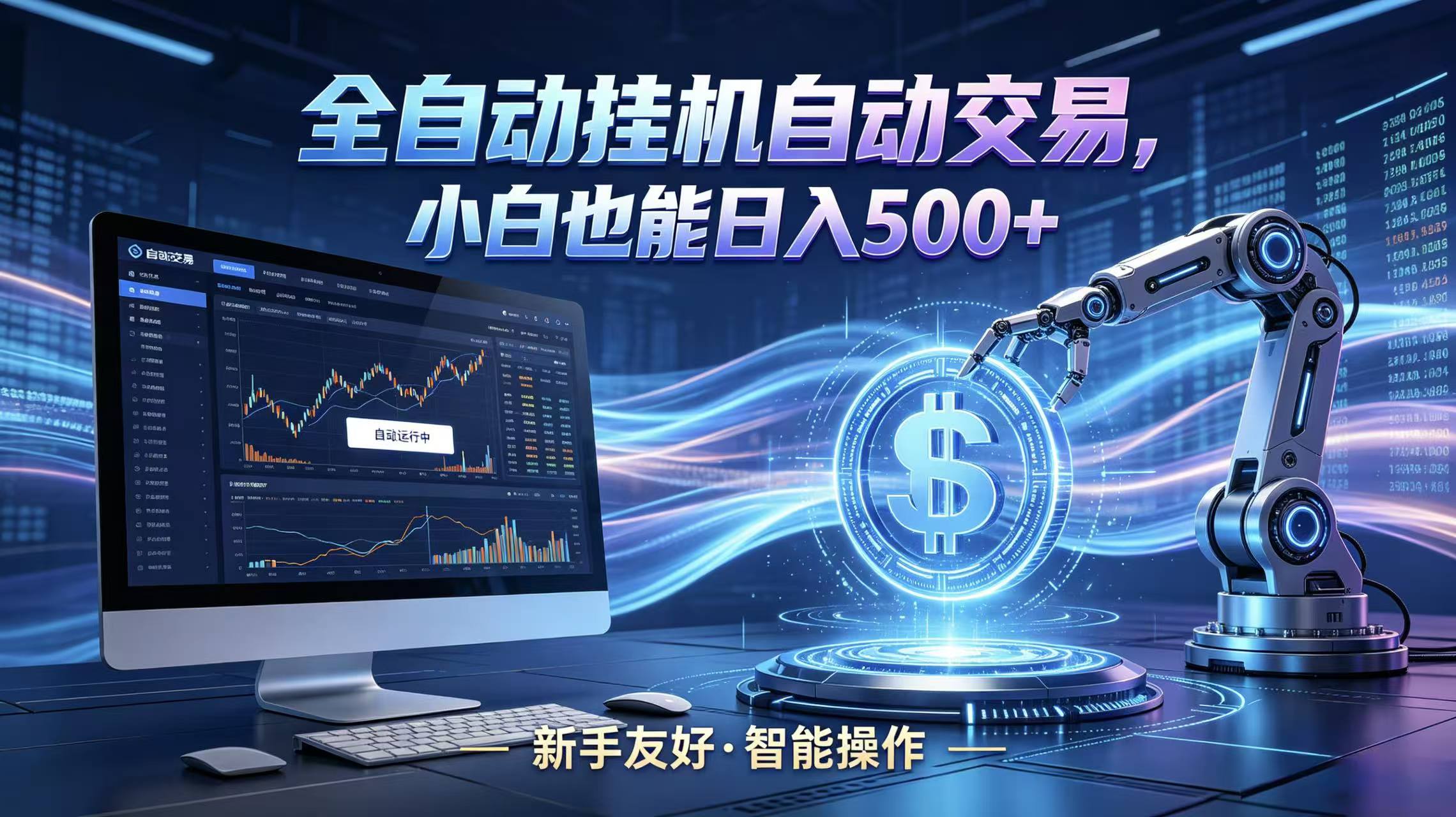 全新智能化交易助手，傻瓜式操作，小白也能快速上手，轻松实现日入500+-吾爱云课堂