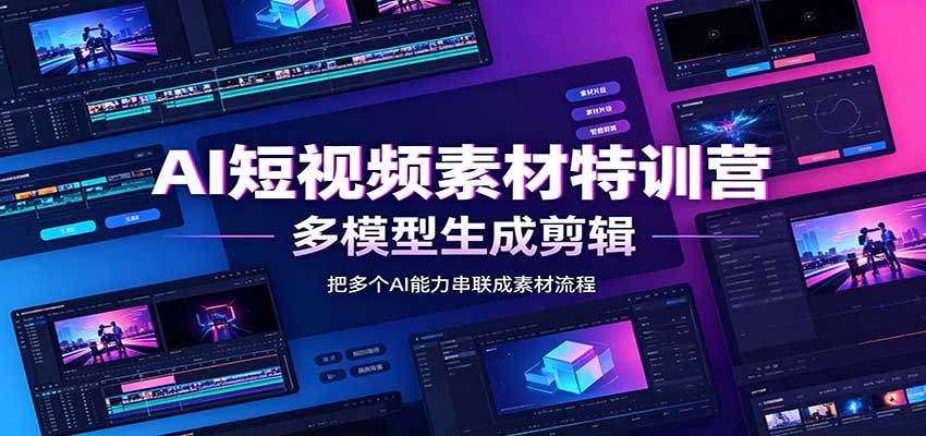 AI短视频素材特训营：Codex本地部署实操，多模型生成剪辑，爆量素材挖掘教学-吾爱云课堂