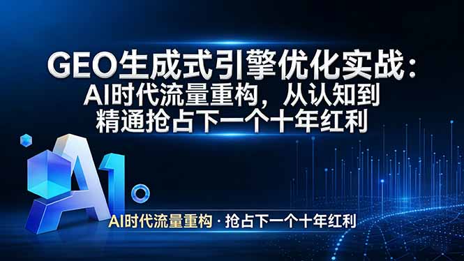 GEO 生成式引擎优化实战：AI时代流量重构，从认知到精通抢占下一个十年红利-吾爱云课堂