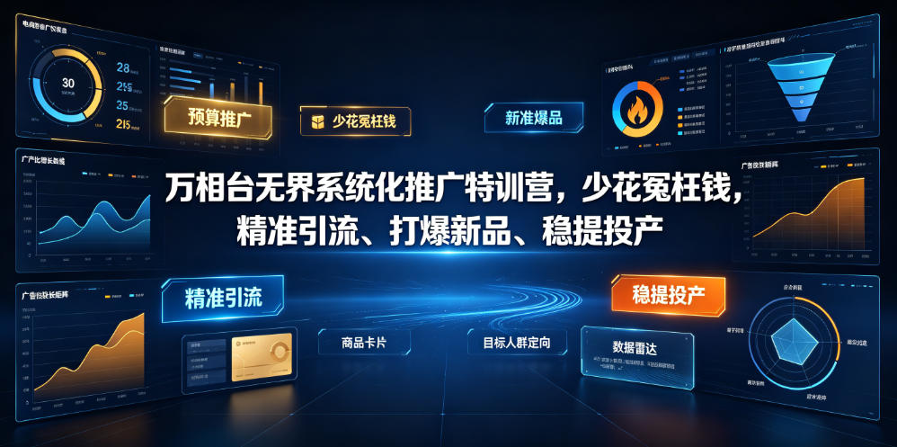 万相台无界系统化推广特训营VI0.0，少花冤枉钱，精准引流、打爆新品、稳提投产(全程录音+字幕)-吾爱云课堂