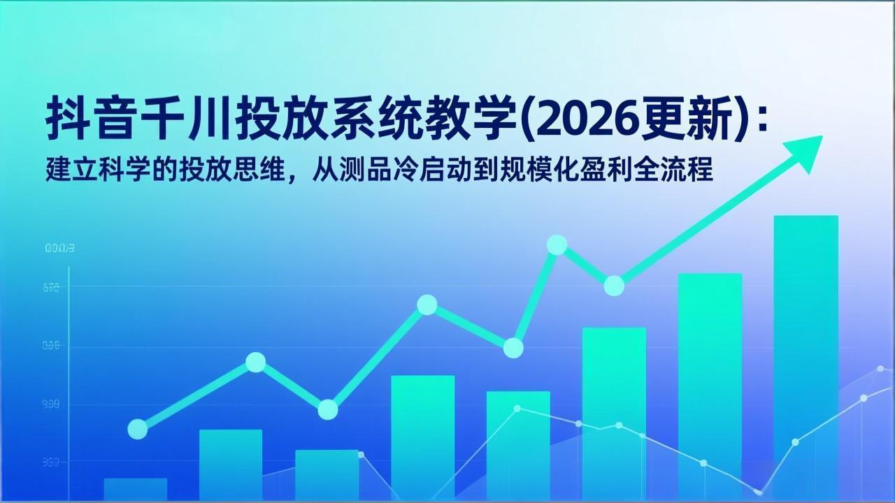 抖音千川投放系统教学(2026更新-吾爱云课堂