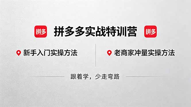 拼多多实战特训营(更新5月15-吾爱云课堂