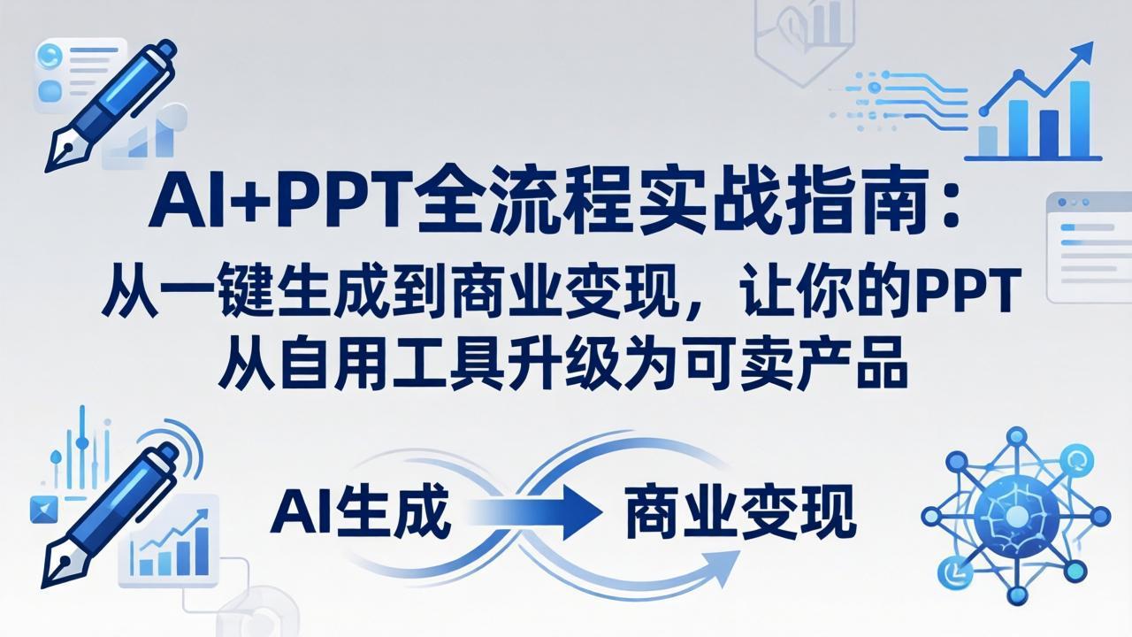 AI+PPT全流程实战指南-更新4月21：从一键生成到商业变现，让你的PPT从自用工具升级为可卖产品-吾爱云课堂