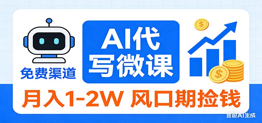 2026告别打工！AI 代写微课，提供免费渠道，月入 1-2W 风口期捡钱-吾爱云课堂
