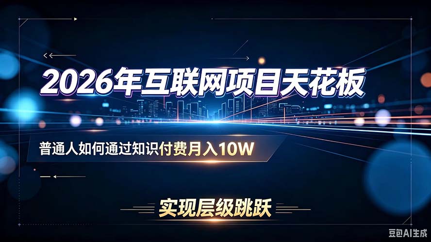 2026年互联网项目天花板：普通人如何通过知识付费月入10W，实现层级跳跃-吾爱云课堂