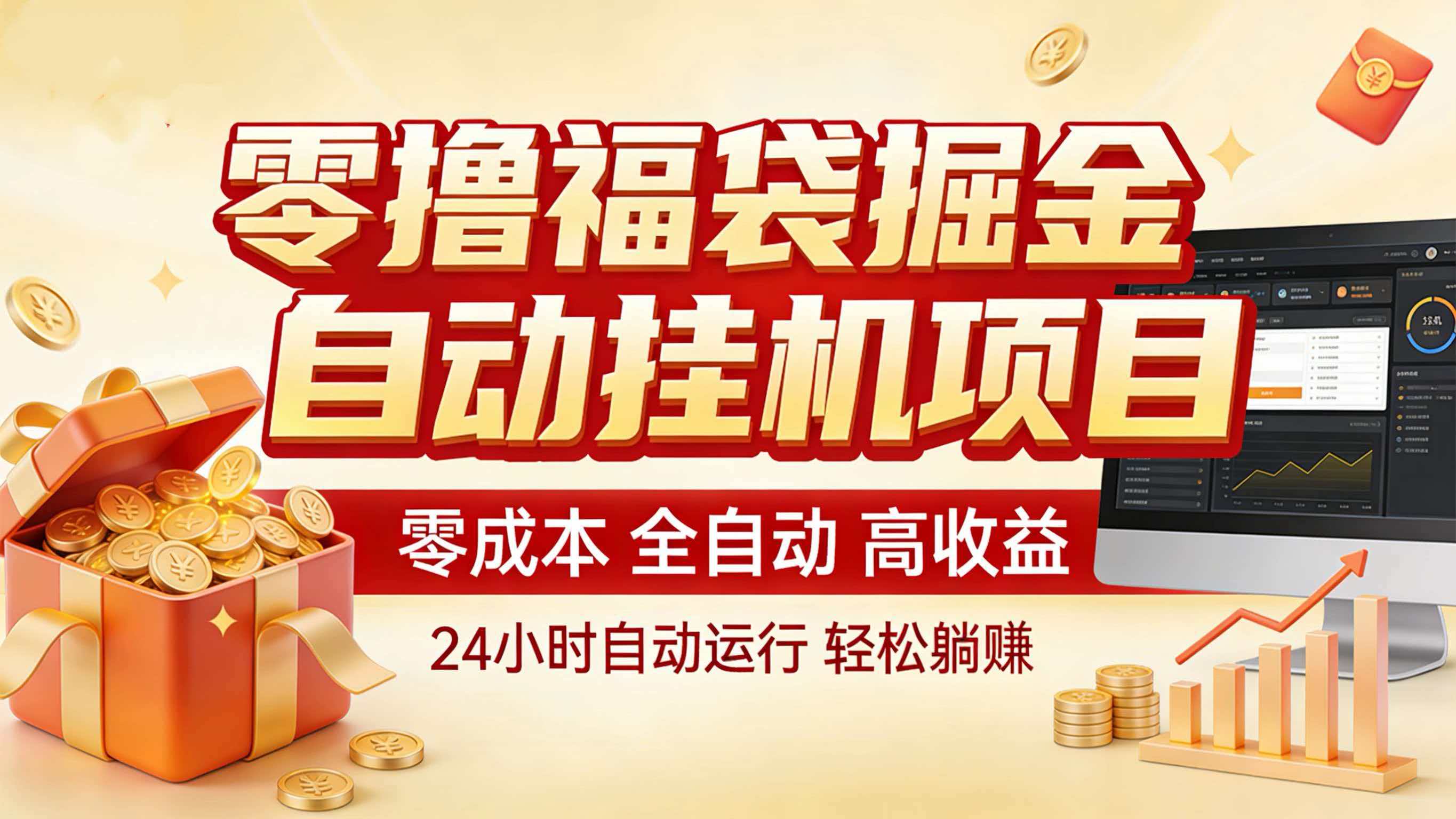 零撸福袋掘金！全自动挂机躺赚，新手也能上手-吾爱云课堂