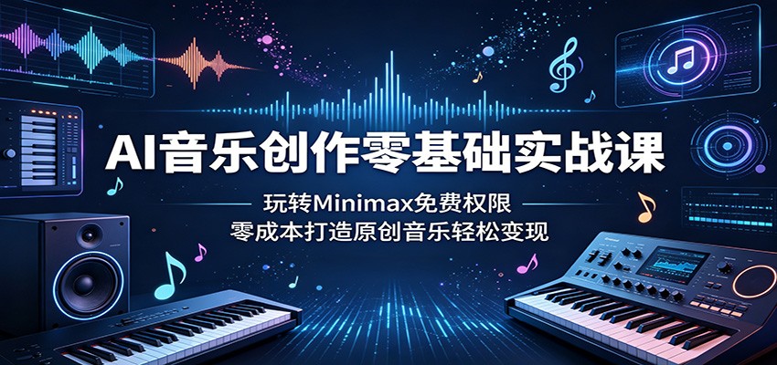 AI音乐创作零基础实战课：玩转Minimax免费权限，零成本打造原创音乐轻松变现-吾爱云课堂