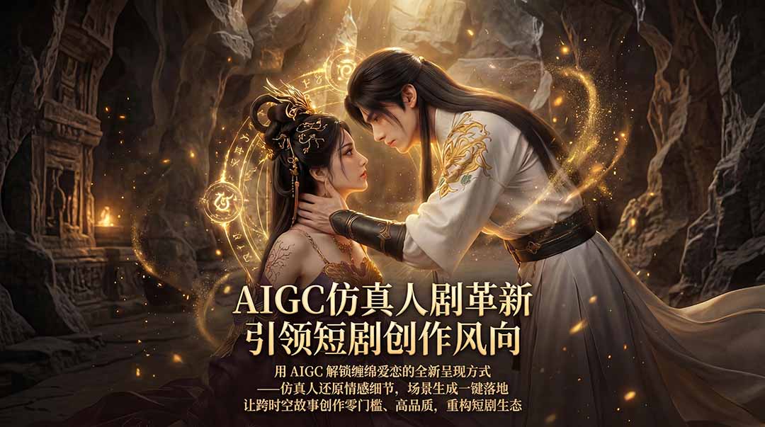 AIGC 仿真人短剧创作革新，解锁仙侠爱恋全新呈现，一键出高质场景，零门槛打造爆款剧集-吾爱云课堂