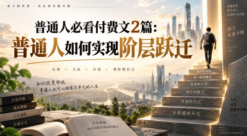 普通人必看付费文2篇：普通人如何实现阶层跃迁-吾爱云课堂
