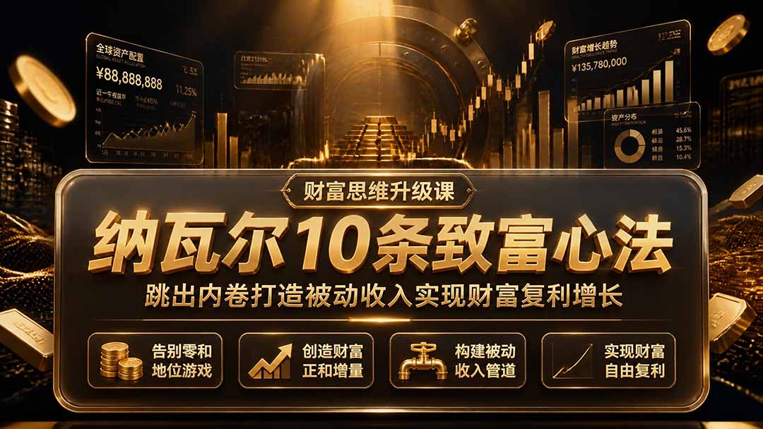 付费文章：纳瓦尔10条致富心法，跳出内卷打造被动收入实现财富复利增长-吾爱云课堂