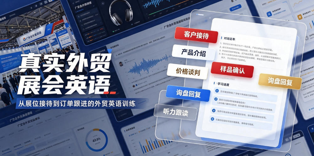 真实外贸展会英语，广交会外贸口语听力突击课程【音频】-吾爱云课堂