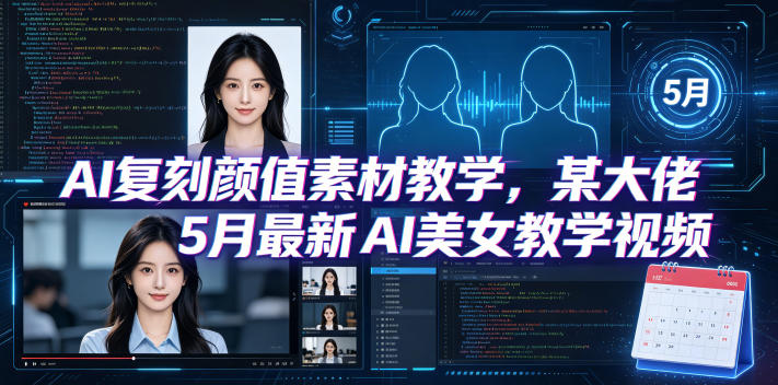 AI复刻颜值素材教学，某大佬5月最新AI美女教学视频，内含4月好物复刻教学-吾爱云课堂