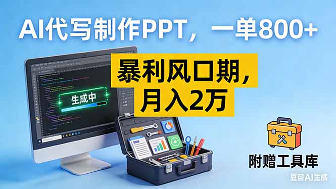 AI代写制作PPT，一单800+， 暴利风口期，月入2万【附工具】-吾爱云课堂