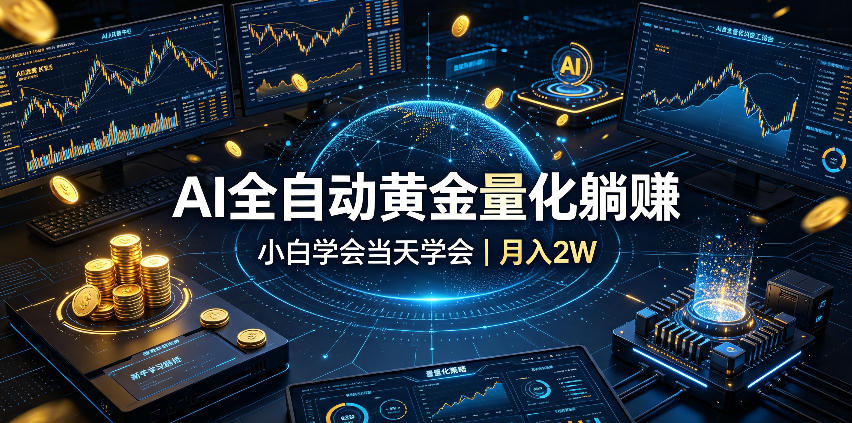 AI全自动黄金量化躺賺：小白学会当天学会，月入2W！【揭秘】-吾爱云课堂