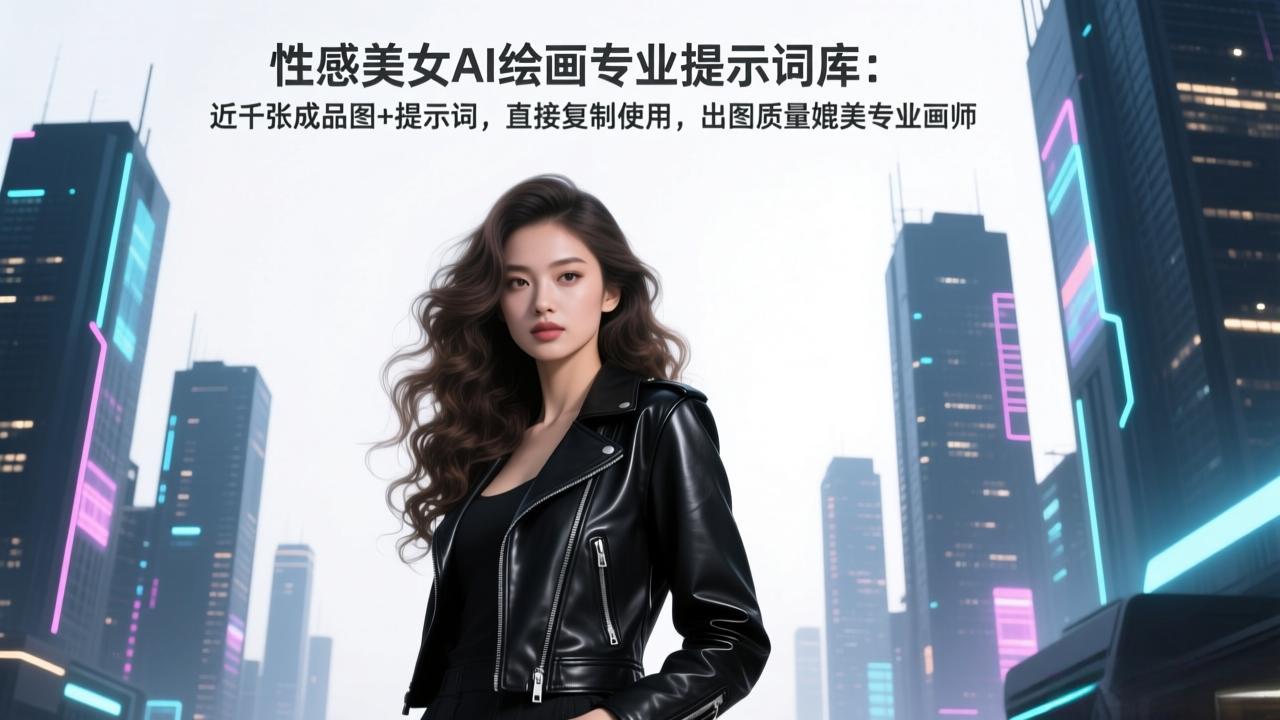 性感美女AI绘画专业提示词库：近千张成品图+提示词，直接复制使用，出图质量媲美专业画师-吾爱云课堂