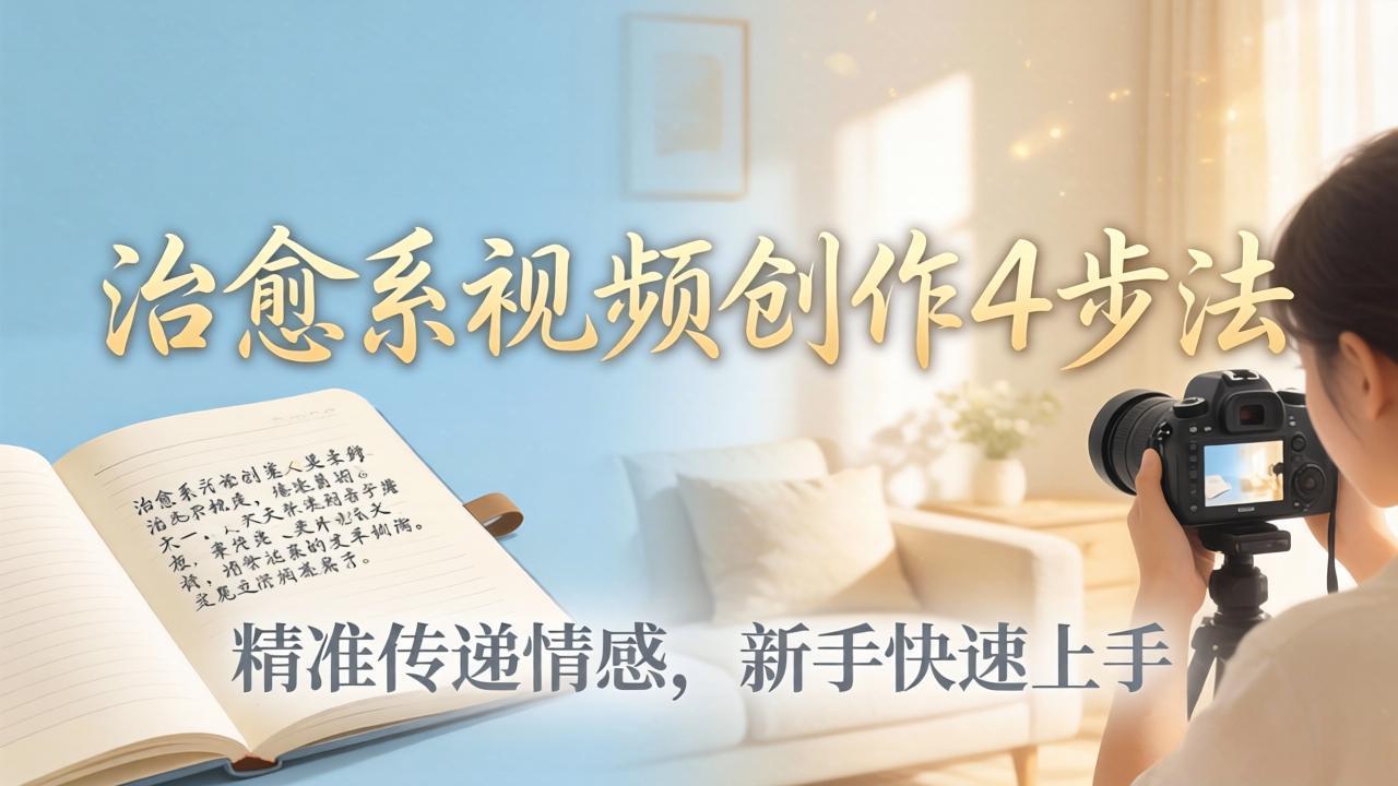 治愈系视频创作4步法：从文案打磨到画面呈现，精准传递情感，新手快速上手出优质内容-吾爱云课堂