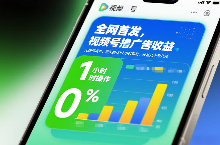 全网首发，视频号撸广告收益，无任何成本，每天操作1个小时即可，收益几十到几张-吾爱云课堂
