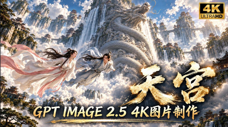 GPT Image 2.5实测！4K到底多清楚？皮肤、手指、修图与天宫场景全面测试-吾爱云课堂