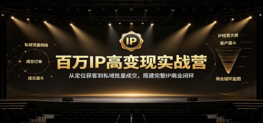 百万IP高变现实战营：从定位获客到私域批量成交，搭建完整IP商业闭环-吾爱云课堂
