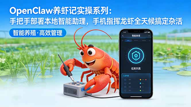 OpenClaw养虾记实操系列-更新：手把手部署本地智能助理，手机指挥龙虾全天候搞定杂活-吾爱云课堂