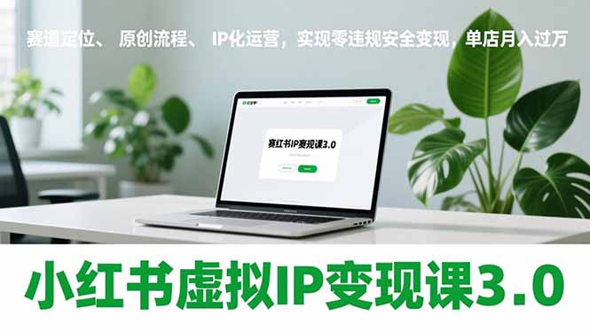 小红书虚拟IP变现课3.0，赛道定位、原创流程、IP化运营，实现零违规安全变现，单店月入过万-吾爱云课堂