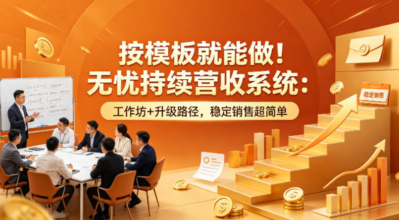 按模板就能做！无忧持续营收系统：工作坊+升级路径，稳定销售超简单【原创双语字幕】-吾爱云课堂