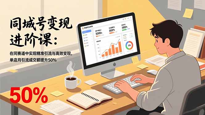 同城号变现进阶课：在同城赛道中实现精准引流与高效变现，单店月引流成交额提升50%-吾爱云课堂