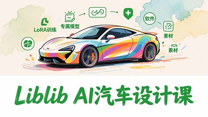 2025Liblib AI汽车设计课，文生图入门、LoRA训练、专属模型，快速上手【实战+解说+软件+素材】-吾爱云课堂