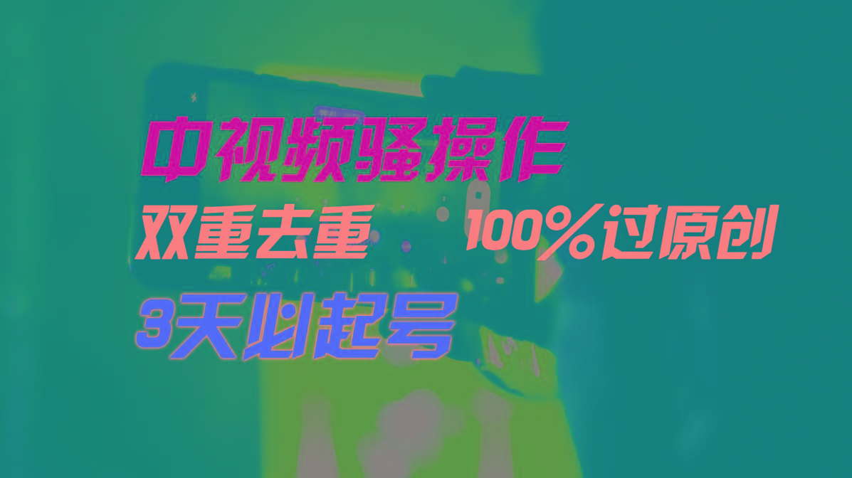 中视频骚操作,双重去重100%过原创,3天比必起号,简单无脑,月入3W+-吾爱云课堂