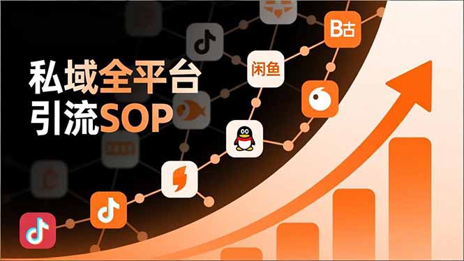 私域全平台引流SOP，抖音/快手/小红书/微信/QQ/B站/闲鱼等，技术合集，高效转化公域流量-吾爱云课堂