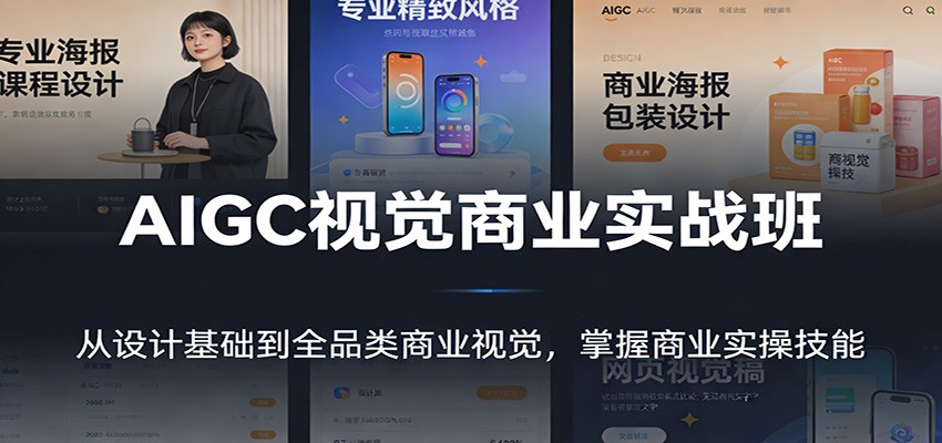 AIGC视觉商业实战班：从设计基础到全品类商业视觉，掌握商业实操技能-吾爱云课堂