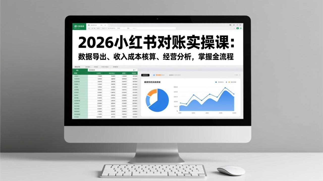 2026小红书对账实操课：数据导出、收入成本核算、经营分析，掌握全流程-吾爱云课堂