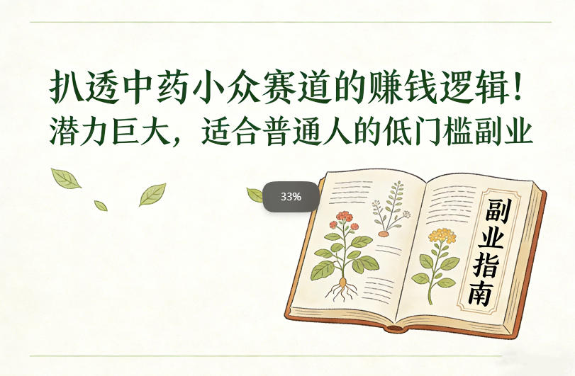 扒透中药小众赛道的賺米逻辑，潜力巨大，适合普通人的低门槛副业-吾爱云课堂