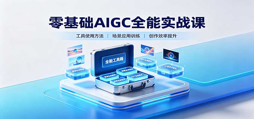 零基础AIGC全能实战课：覆盖绘画、影音、PPT、小说多场景AI创作-吾爱云课堂