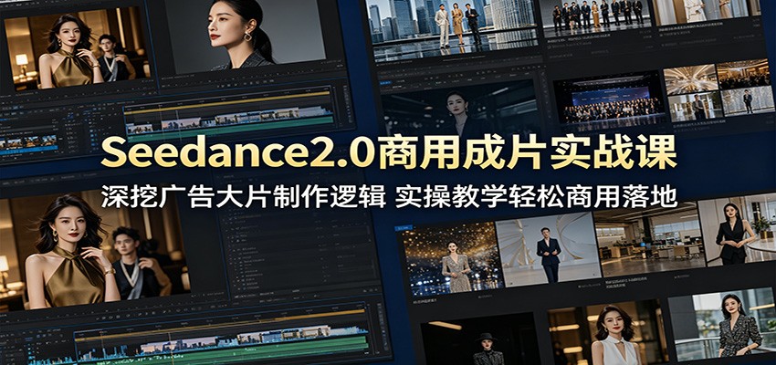 Seedance2.0商用成片实战课：深挖广告大片制作逻辑，实操教学轻松商用落地-吾爱云课堂