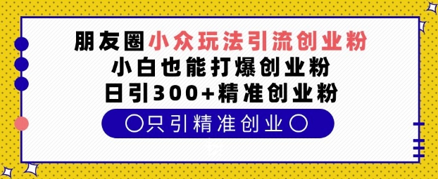 朋友圈小众玩法引流创业粉,小白也能打爆创业粉,日引300+精准创业粉【揭秘】-吾爱云课堂