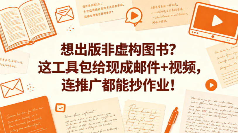 想出版非虚构图书？这工具包给现成邮件+视频，连推广都能抄作业！【原创双语字幕】-吾爱云课堂