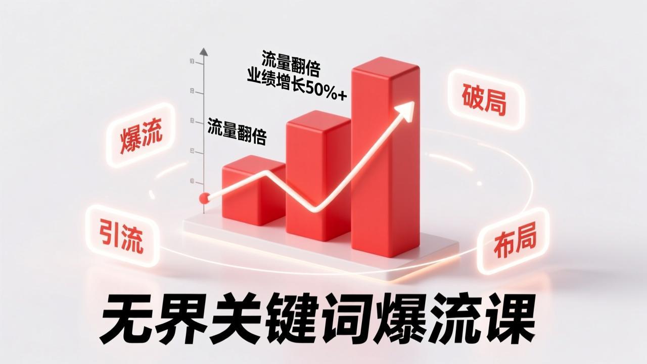 无界关键词爆流课，破局布局逻辑、阶段精准引流，实现流量翻倍，店铺业绩增长50%+。-吾爱云课堂